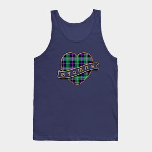 The THOMAS Family Tartan Heart & Ribbon Retro-Style Insignia Design Tank Top